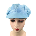 Unisex Dust-Free Washable ESD Cleanroom Caps with 5mm Stripe Blue Peaked Design1