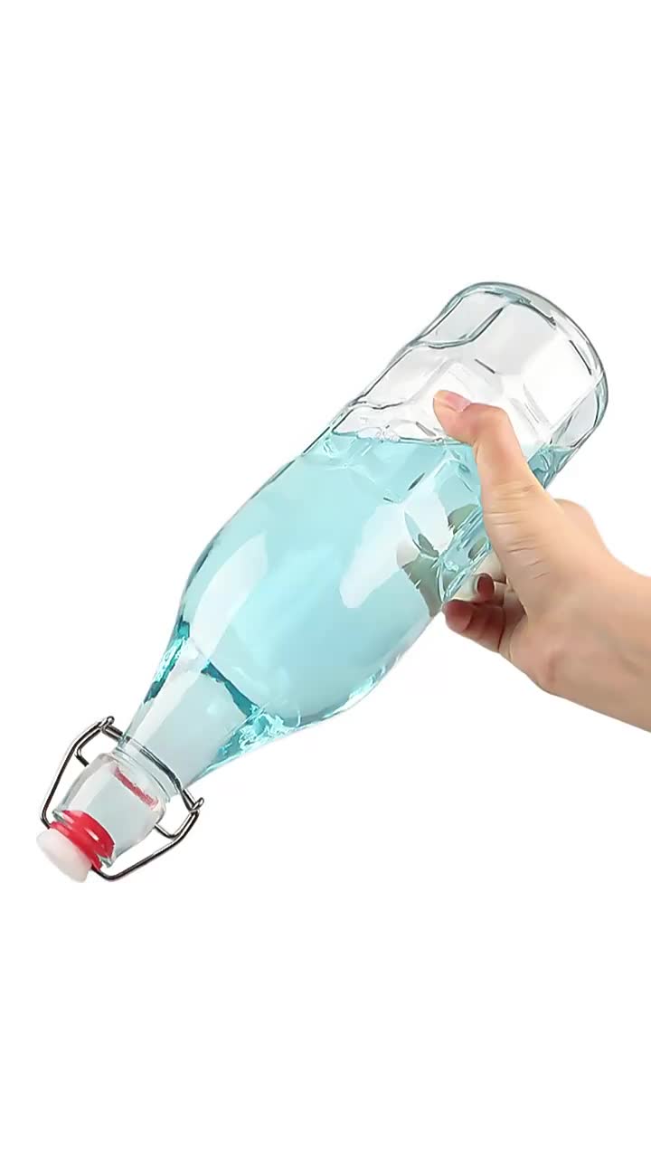 1000 ml glasflaska med svängande lock