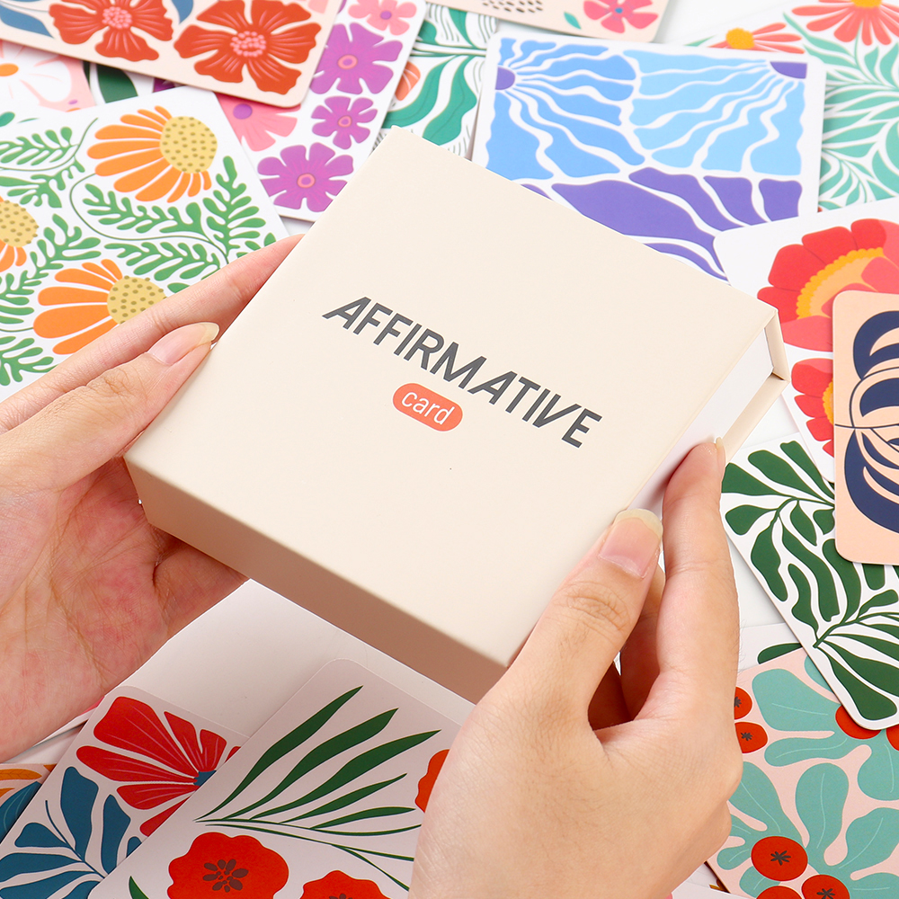 Custom Floral Affirmative Card With Magnetic Box