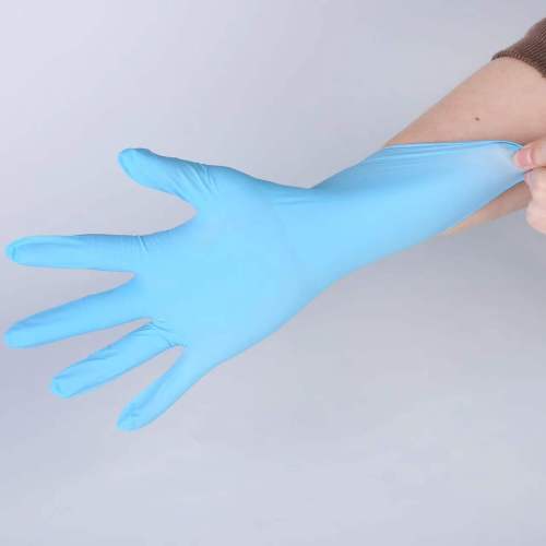 Guantes de examen de nitrilo azul