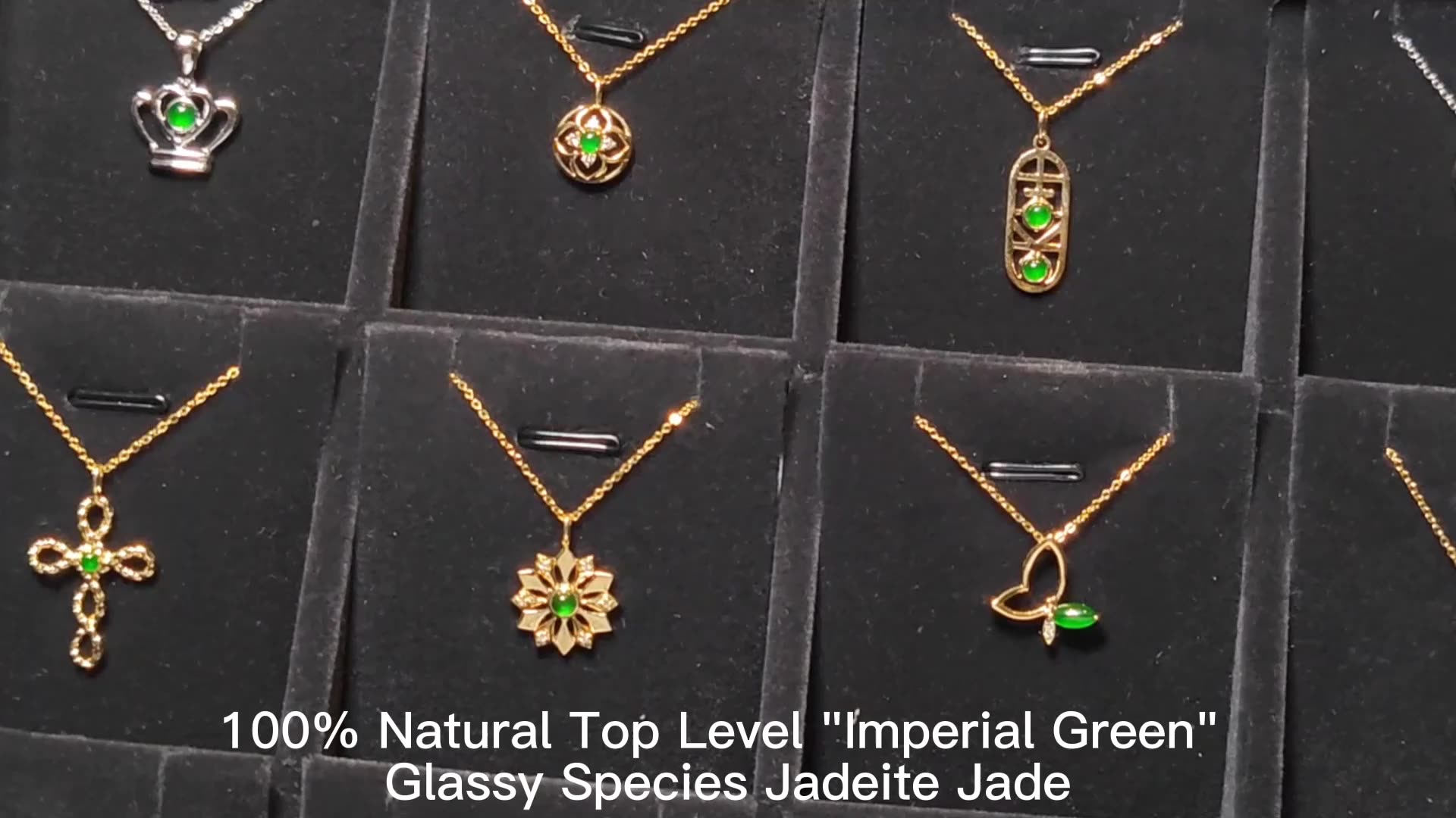 NUEVO Fresco Imperial Green Jadeite Jade 18K Pendientes de jadeita de oro real para mujeres1