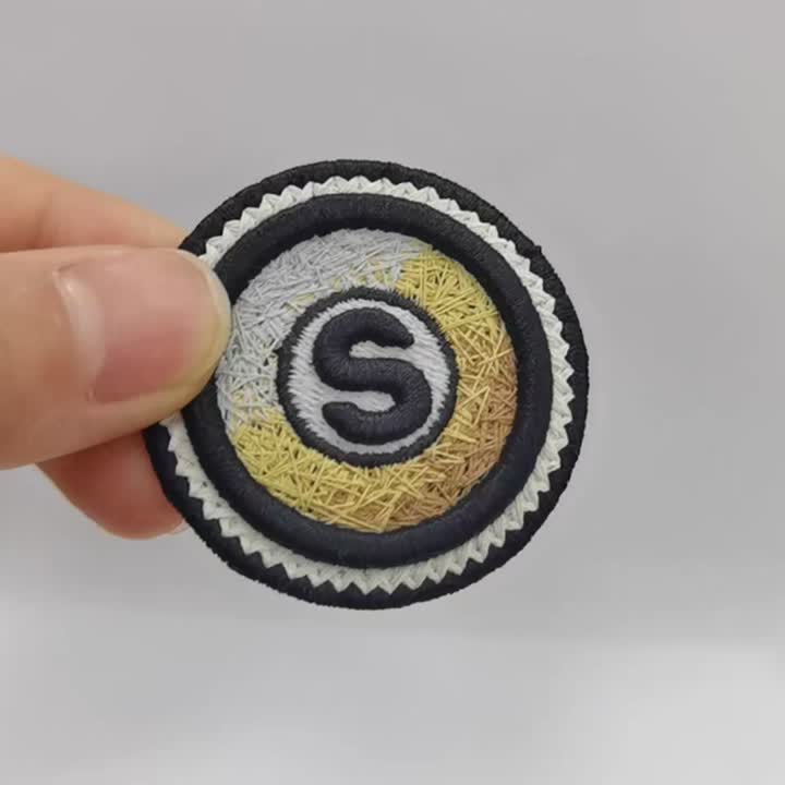 Tampalan bersulam bulat 3D