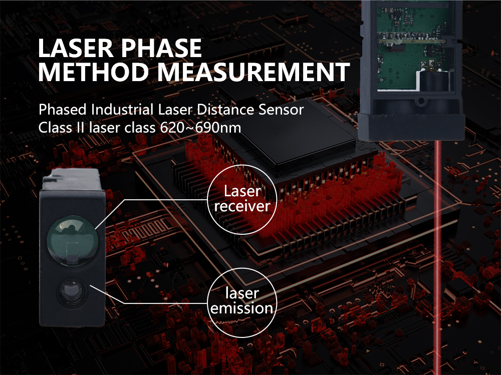 Medición de distancia inalámbrica industrial de 60 m sensor láser M703A