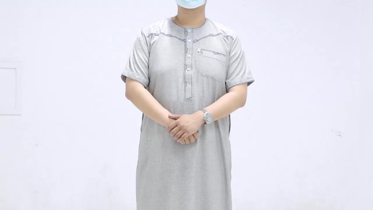 2021 Jubbah all&#39;ingrosso Nuovo stile Abbigliamento islamico Arabo saudita Alaseel Thobe per uomini musulmani Jalabiya per uomini Arabian Thobe1