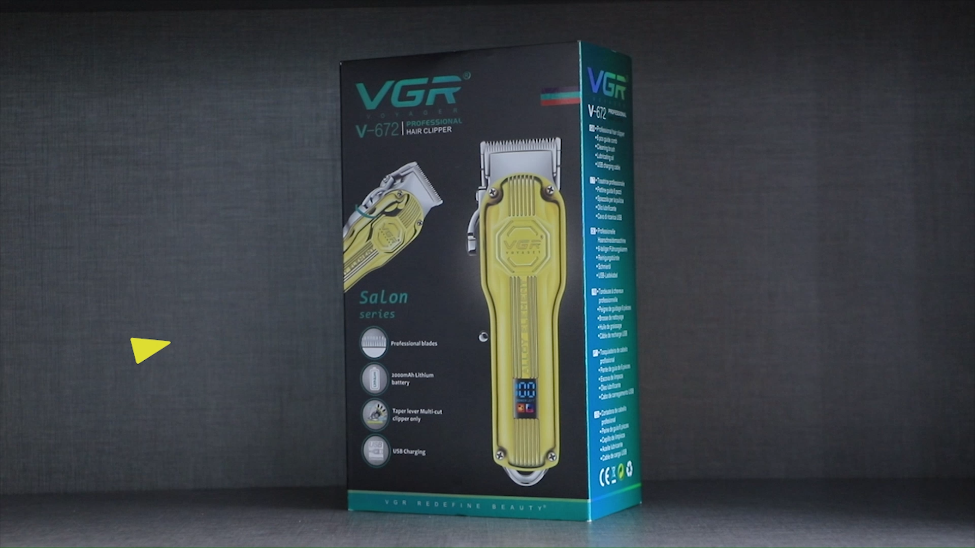 VGR V-672 Neue Design Factory Supply Barber Salon Clippers Professionelle Metallkordlessel-Haarschneiderschneider für MEN1