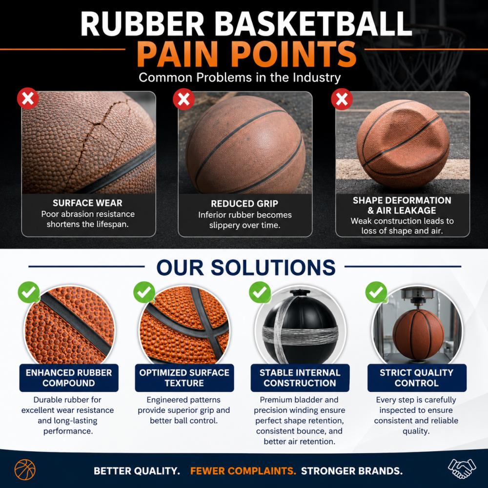Waarom barsten sommige rubberen basketballen, worden ze glad of verliezen ze na verloop van tijd hun vorm?