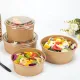 Square Rectangle Kraft Paper Fast Food Salad Bowl