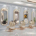 Single Side Large GolDing Gold Styling Barber Salon Möbel Wandmontage Friseur Make -up LED -Schönheitssalon Mirror1