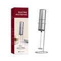 Custom Logo Stainless Steel Electric Milk Frother with Stand1