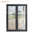 Aluminum hinged patio door with double glazed internal blind modern interior glass french doors1