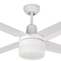 Modern 56 Inch White Industrial Ceiling Fan with Air Cooling and LED Light, 4 Aluminum Blades, Wall Control1