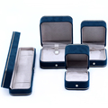 Hanhong 2023 Neues Luxus -Schmuckverpackungsbox Armband Armband Box Custom Logo Blau Samt Halskette Ring Juwely Box1