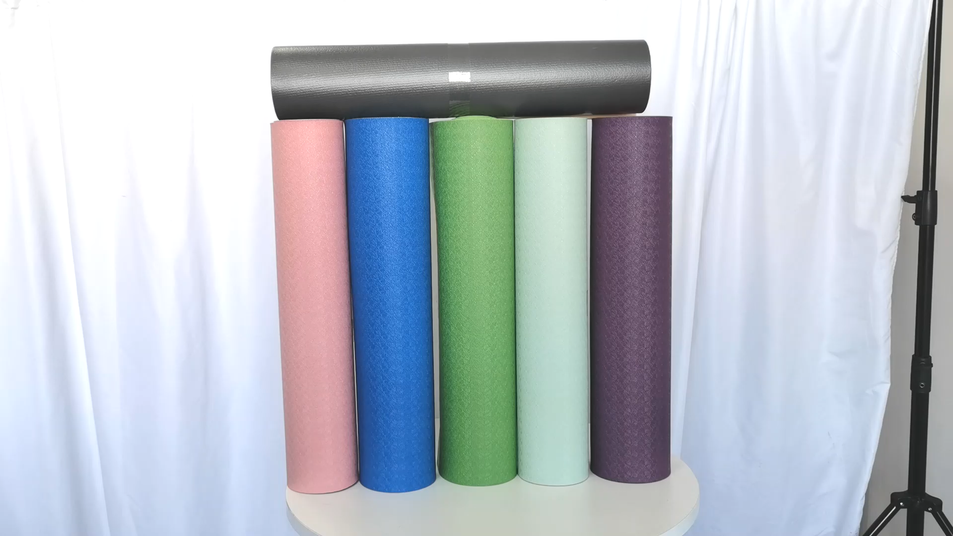 PVC Fitness Pilates Double layer colorful anti tear HPE thick Yoga Mat1