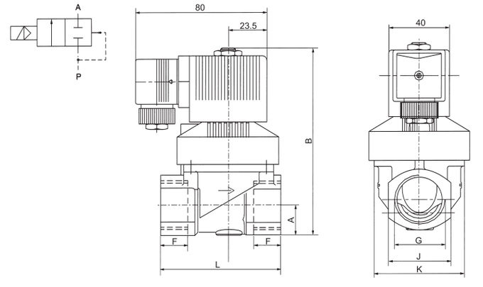 5404 A 1/2 ''고압 황동 솔레노이드 밸브 12V 24V DC 120V 230V 50Hz 0