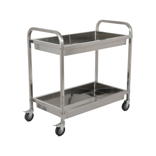 stainless steel dish collecting trolley