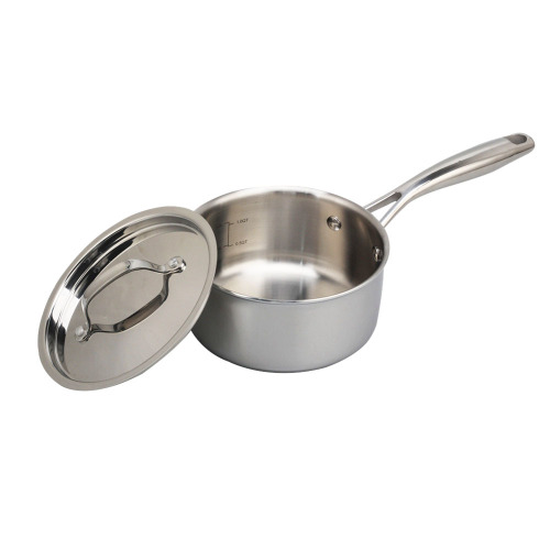 Tri-ply cookware saucepan set