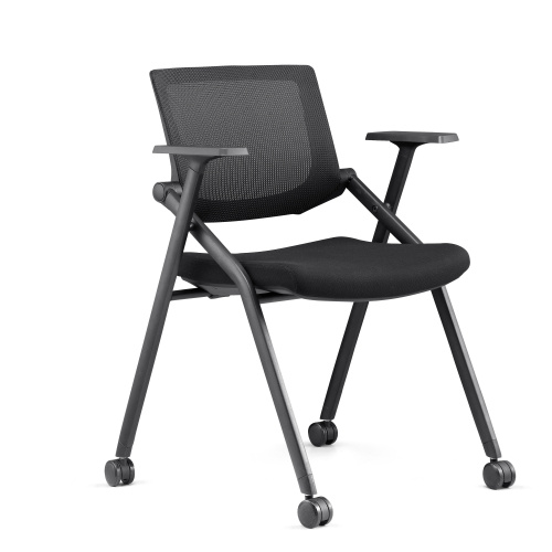 stackable foldable training chair rolling mesh meeting chair Conference Chair With Wheels1