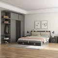 European Style Wooden Modern King Size Bedroom Furniture Set1