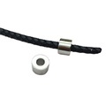 Custom Logo Silver Tone 316 Stainless Steel Spacer Beads with Round Hole 5mm for Leather Rope1