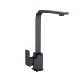 Matte Black Single Handle Square Kitchen Faucet for Hot and Cold Water1