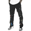 Paint Splatter Vintage Slim Fit Distred Denim Jeans Hip Hop Pants for Men Hip Hop1