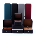 Hanhong Custom Luxury Solid Color Hochwertiges Lederschmuck Verpackung Box Ohrringe Halskette Ring Schmuckschachtel1