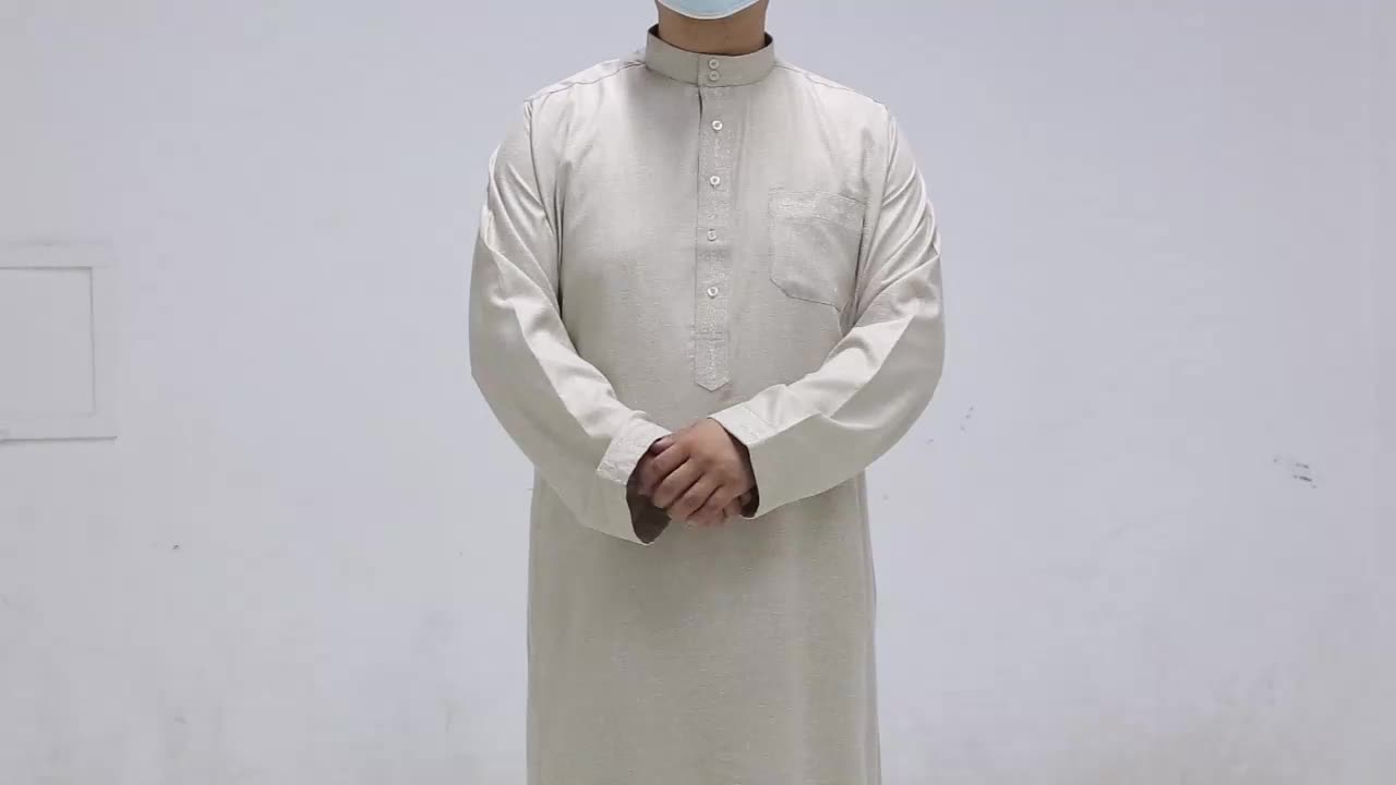 Al Haramain Ultimo design Muslim Saudi Kurta Custom Kaftan Abite Abaya Abiti etnici Thobe Abbigliamento islamico per adulti1