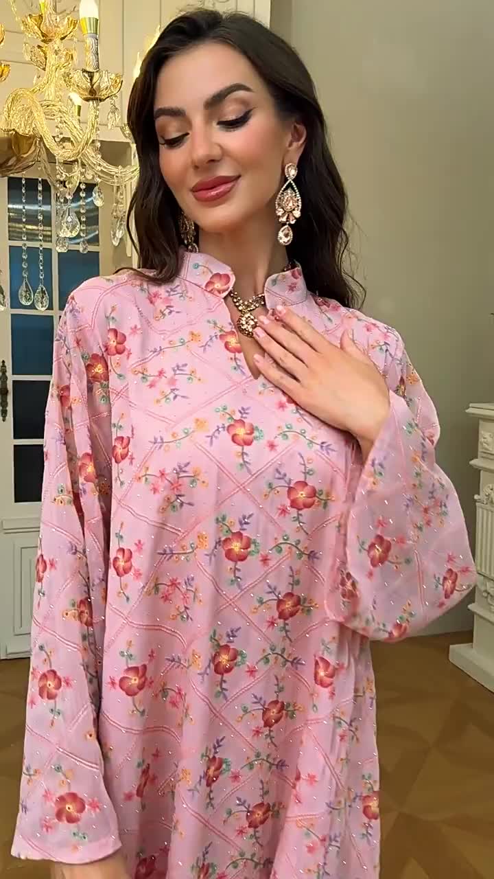 لباس ابیا گلدوزی شده لوکس برای زنان