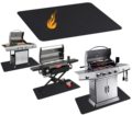 Ukuran besar Fireproof di bawah Grill Mat 3 Lapisan untuk panggangan luar ruang api rumput teras lawn perkemahan bbq mat matcector deck1