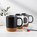 Custom Cork Bracket Cup Thermal Insulation Creative Mug Base Stone Matte Festive Gift Ceramic Coffee Mug With PP Lid1