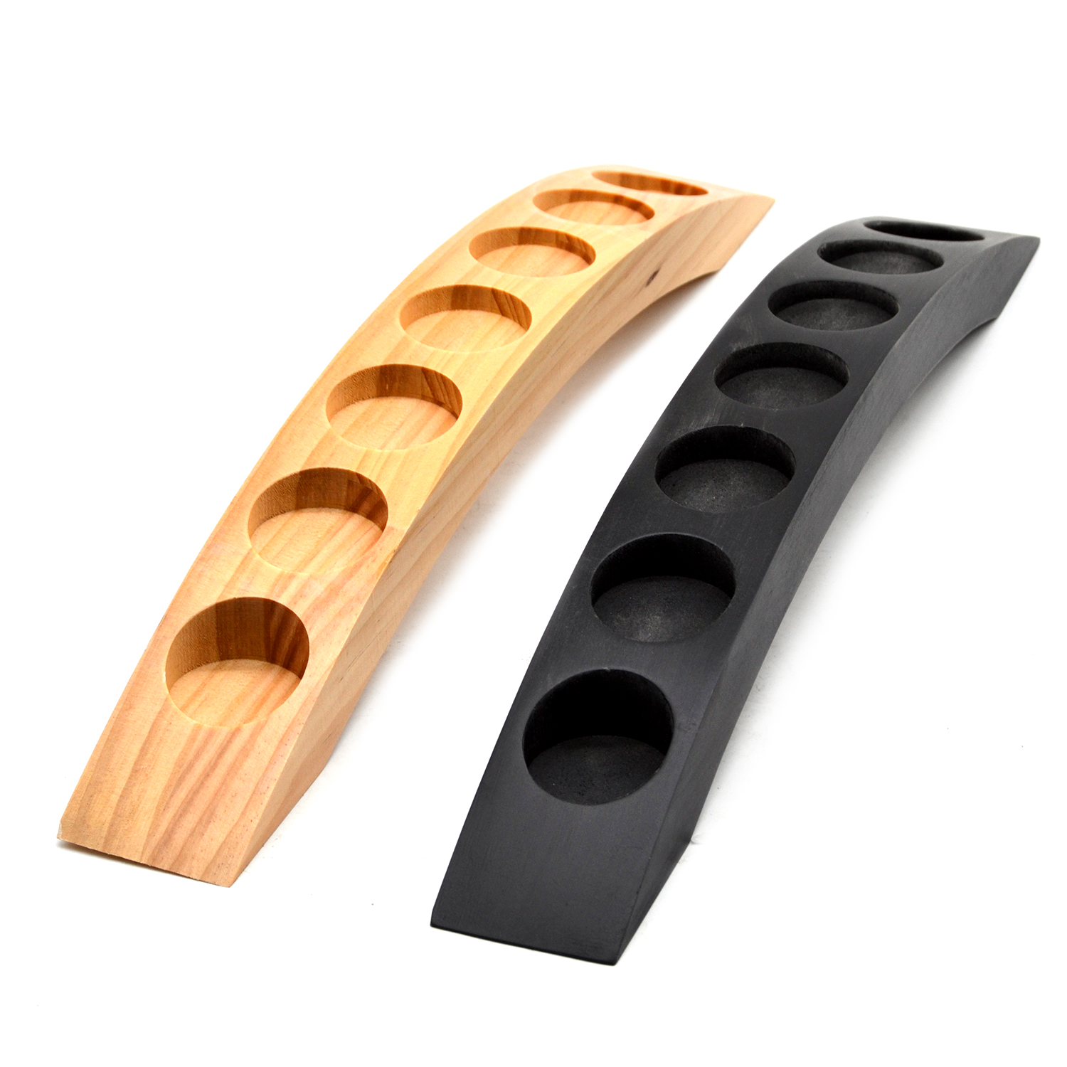 7 seats wooden tealight candle holders