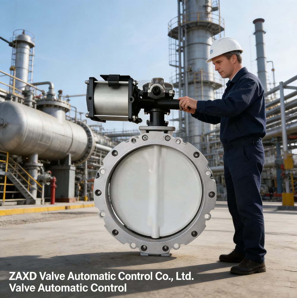 스테인레스 스틸 본체가 있는 대구경 공압식 버터플라이 밸브