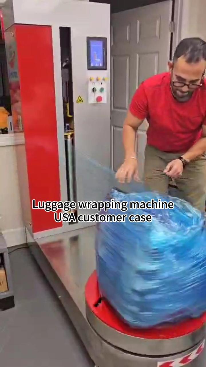 Luggage wrapping machine USA customer case