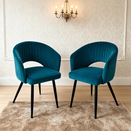 Eleve su hogar con nuestra moderna silla tapizada de terciopelo de lujo