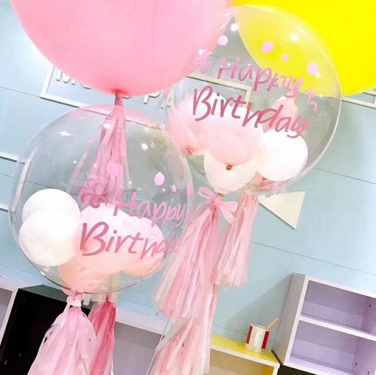 Decoração de festa Bobo Balloon Lettering Stickers Transparent Gift Toy 8 a 13 anos 18 "20" 24 "36" unissex EN71 CE1