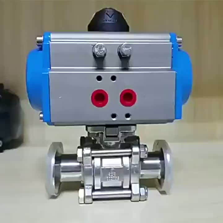 Пневматический шар-клапан с тремя частями