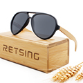 Custom Logo Natural Bamboo Sunglasses with Polarized Lenses1