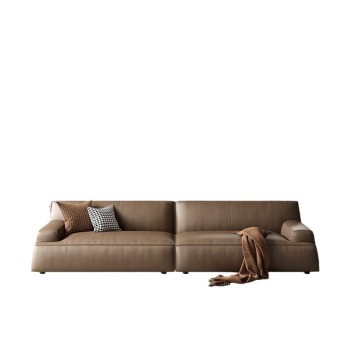 Leather Damascus tofu sofa