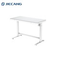 JIECANG White Glass Adjustable Height Sit-Standing Office Desk with 2 Legs1