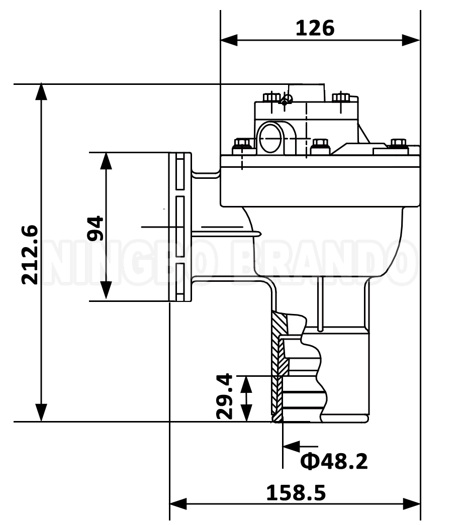 RCA45FS Dimension-LOGO