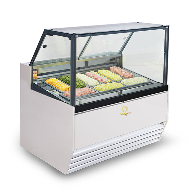 Ice Cream Gelato Showcase Countertop Retail Freezer Refrigerate Pastry Fridge Supermarket Desk Display High Quality Freezer1