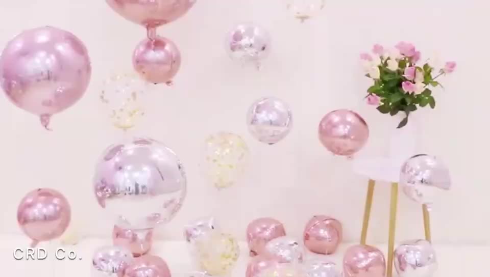 Partydekoration verschiedene Farben Roségold Silber Pink Blau 22 Zoll 4D Folienballons für Geburtstag Hochzeitdekor.1