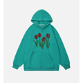 Custom Hoodies OEM Service Pullover French Terry Cotton Flower Logo Pattern Hoodie για men1