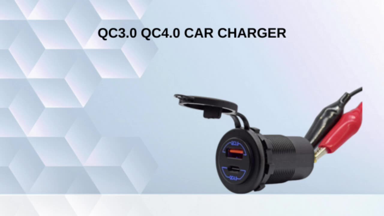 2021 Dernier chargeur de voiture Charge rapide 4.0 PD Type C et charge rapide 3.0 Pobite de chargeur USB 12V Car USB Outlet1