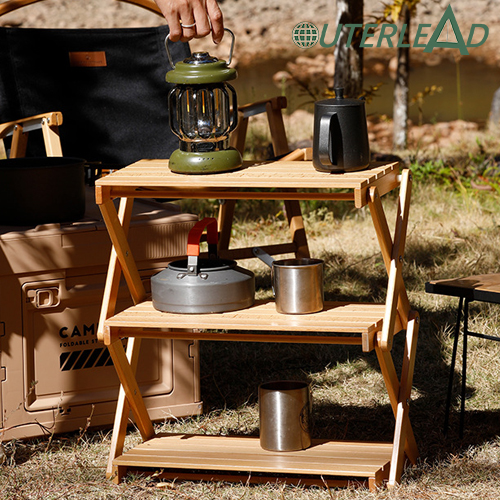 Outdoor Solid Wood Portable Shelf