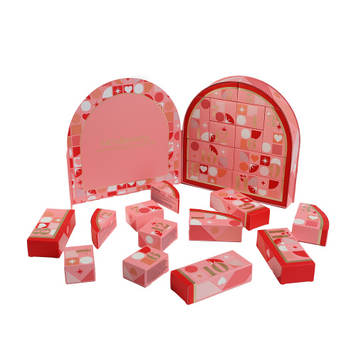 Caja de regalo de papel con calendario de cuenta regresiva navideña personalizada: cajas de regalo navideñas de marca festivas