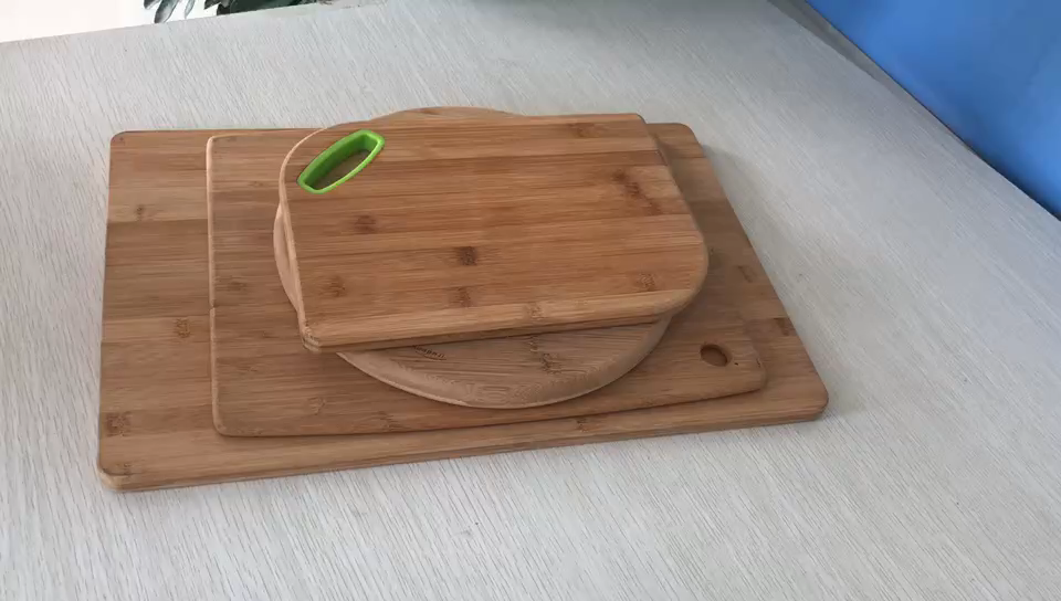 Novelty biodegradable organic bamboo cutting board with tray drawers custom logo1