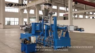 Xinda PSHJ-132 clamshell twin screw extruder for  thermoset compounds