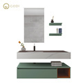 GODI Luxury Wall Hung Wooden Bathroom Vanity with Mirror1