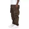 Χονδρικό παντελόνι φορτίου για άνδρες Streetwear Custom Wide Leg Stacked υψηλής ποιότητας παντελόνια Khaki για Men1